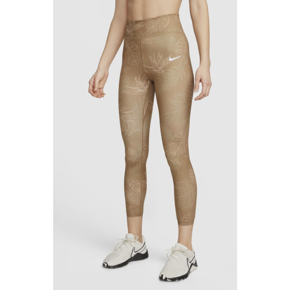 NWT Nike One Luxe Dri-Fit Women XS Mid-Rise Tight Fit 7/8 Brwn Leggings $100 C25